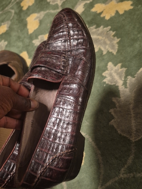 Strada Croc-Embossed Penny Loafers - Dark Brown main image 2